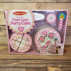 Melissa & Doug Wooden Triple-Layer Party Cake